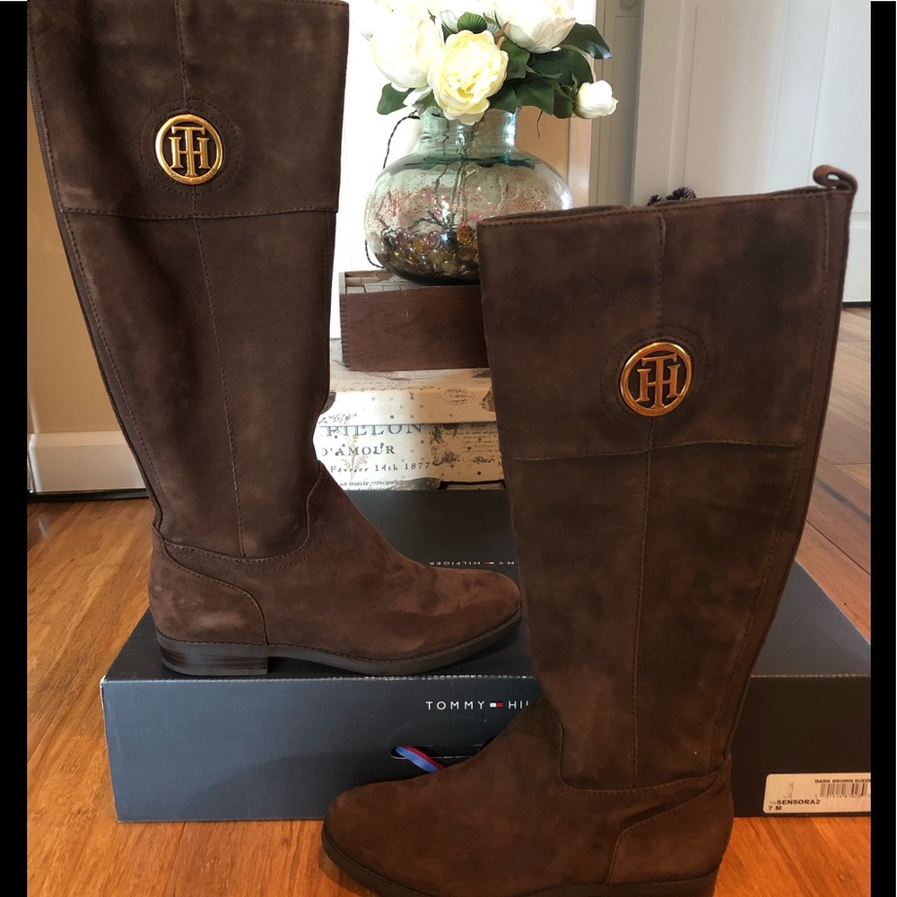 New SIB Tommy Hilfiger Sensora brown suede boots